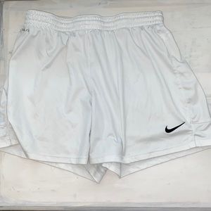 White nike running shorts